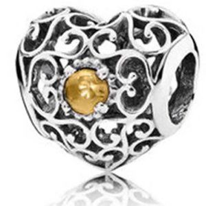 New Pandora Signature Heart Birthstone Charm November Bead
